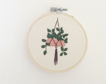 Hanging Ivy Embroidery Hoop Art