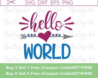 Hello world Svg, New Baby Svg, Baby Shirt,Svg Designs, Onesie Svg, Newborn Svg,Baby shower Svg, New baby cut file, Babu cut filess, SVG006