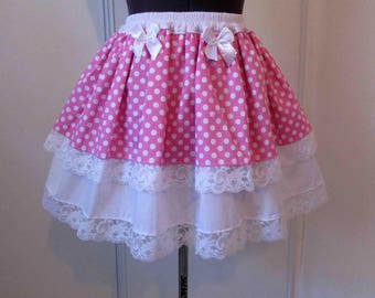 Pink kawaii dots skirt