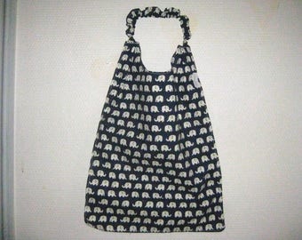 Napkin customizable sleeves with Navy Blue elastic fabric pattern