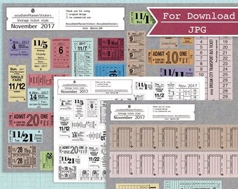 Nov. 2017/Osso Date Sticker/Vintage ticket style