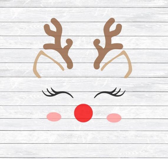 Reindeer SVG Reindeer Face SVG file Silhouette Cricut