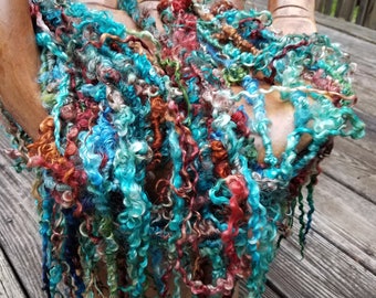 Handspun Art Yarn-Kerid Crater- Iceland Collection; JazzTurtle Handspun Artisan Yarn