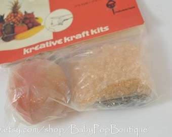 Vintage Beaded Fruit kit New unopened peach