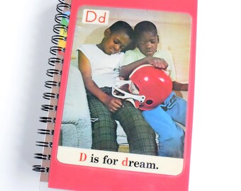 D is for Dream 1970s ABC Flash Card Notebook