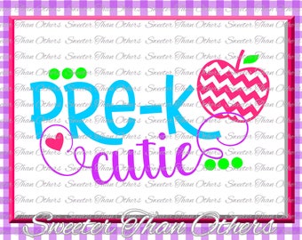 Pre K Cutie SVG Pre Kindergarten cut file Last Day of School SVG and DXF Files Silhouette Studios, Cameo, Cricut, Instant Download Scal