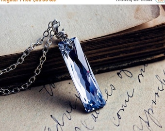 Crystal Necklace, Crystal Pendant, Crystal Jewelry, Silver Lining, Prism Necklace, Sterling Silver, Swarovski Crystal, Geometric Jewelry