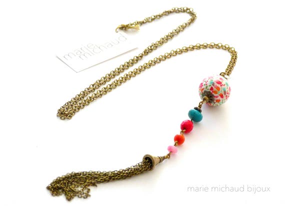 Liberty necklace,Tassel necklace,Boho jewelry,Boho necklace,Boho chic necklace,Long boho necklace,Colorful necklace,Summer necklace,Summer