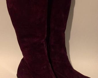 plum suede boots