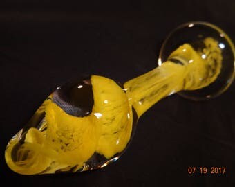 Small Twisted Yellow Anal Plug