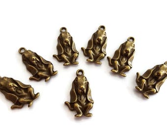 Dog Charms Antique Bronze Tone Lead and Nickle Free (6)