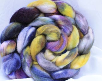 Hand painted Polworth silk 4.1 oz/116 grams #176