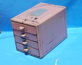 Industrial File-A-Way Mauve Cabinet / Parts Box