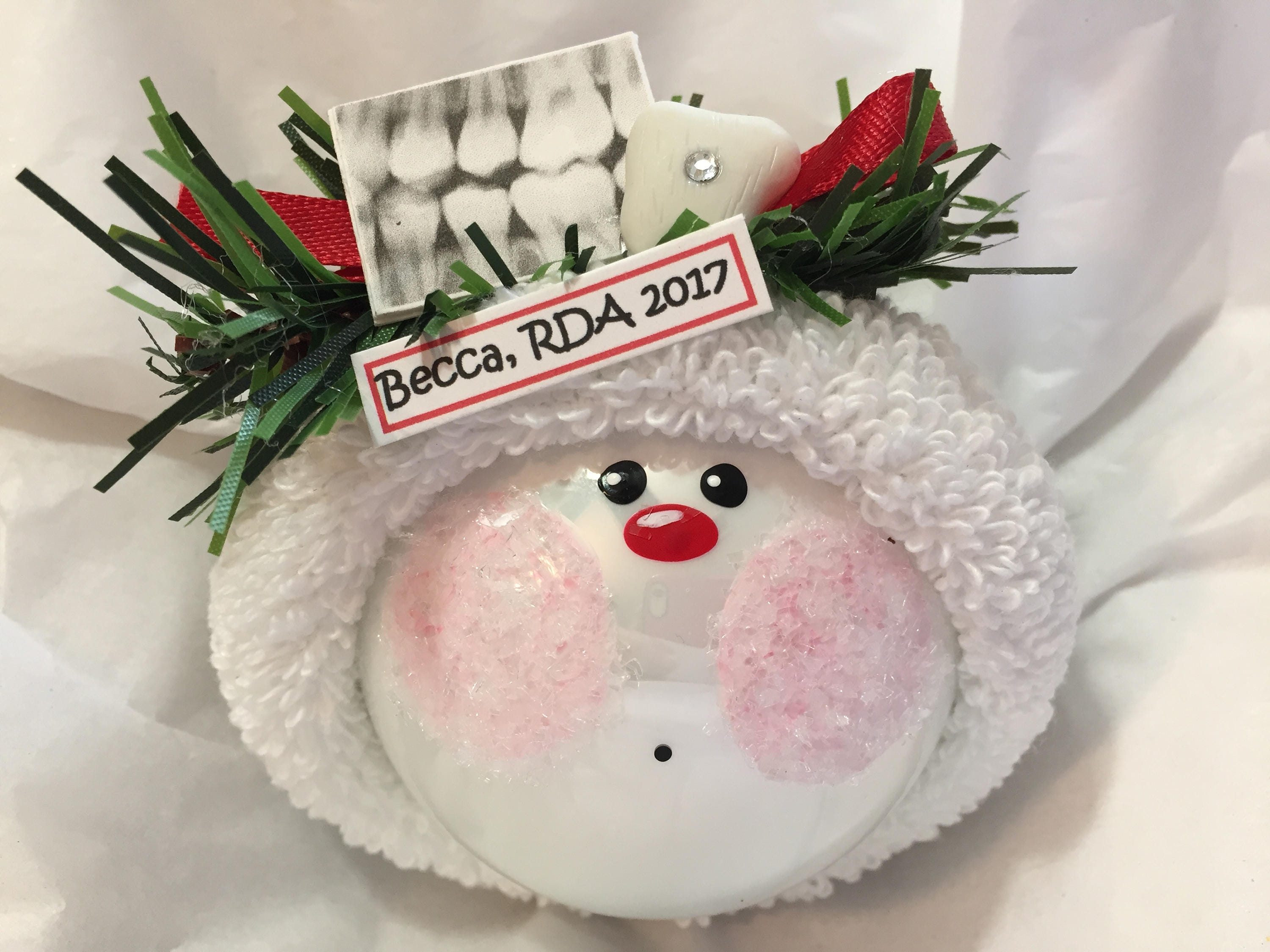 Dentist Christmas Ornaments Xray Tooth with Rhinestone Dental