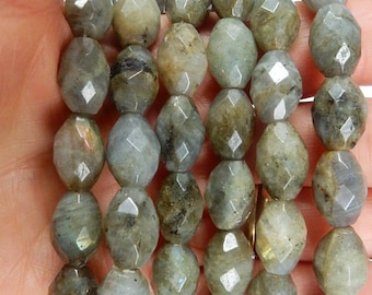 Labradorite faceted barrel beads (14x10mm), FULL STRAND (15.5 inches) 28 beads