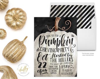 Pumpkin Carving Invitation, Halloween Party Invitation, Harvest Party Invitation, Pumpkin Carving Invite, Fall Festival Invite PRINTABLE 5x7