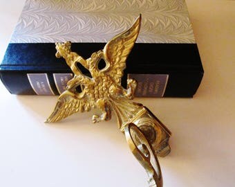 Double Eagle Brass Hook, Americana Decor, Hollywood Regency, Robe , American Eagle Hook