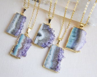 Amethyst Necklace, Amethyst Slice, Amethyst Jewelry, Amethyst, February Birthstone, Birthstone Jewelry, Raw Amethyst, Boho Necklace