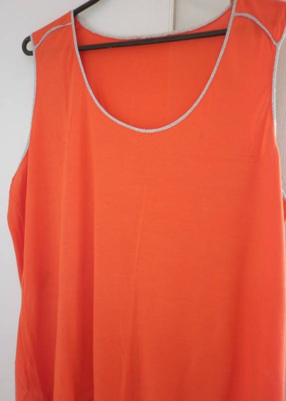 Orange TankShirt Plus Size Beach WearSummer Wear Round