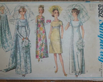 Vintage 1960s Simplicity Wedding Dress Pattern 6352 Size 12