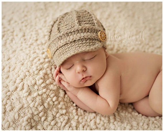 Newsboy Hat Baby Hats Crochet Baby Cap Baby Hat by