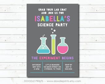 Science invitation | Etsy