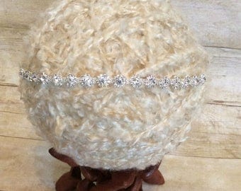 12% off Vintage headband, Babynewborn headband, rhinestone headband, adult headband, and photo prop , wedding, rhinestone flower headband