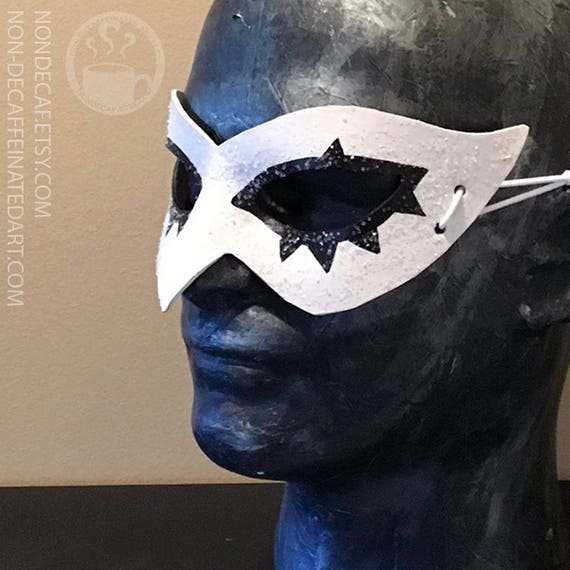 Glitter Domino Mask Handmade Leather Mask videogame anime