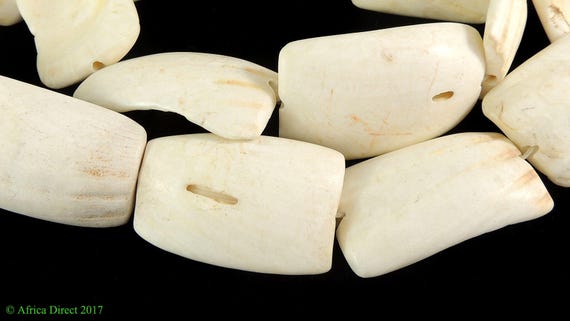 Africa Direct: "Hippo Teeth" Beads Shells West Africa 32 Inch 116797