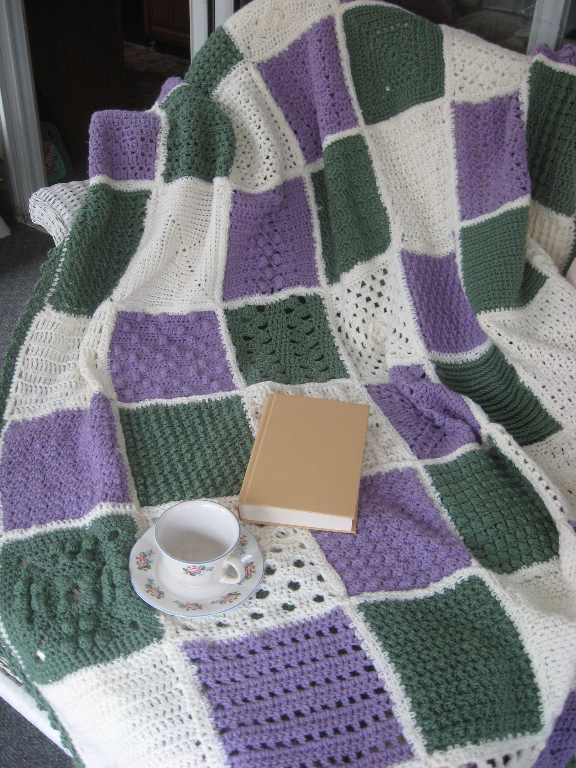 Handmade Afghan hand crochet Afghan Winter Blanket