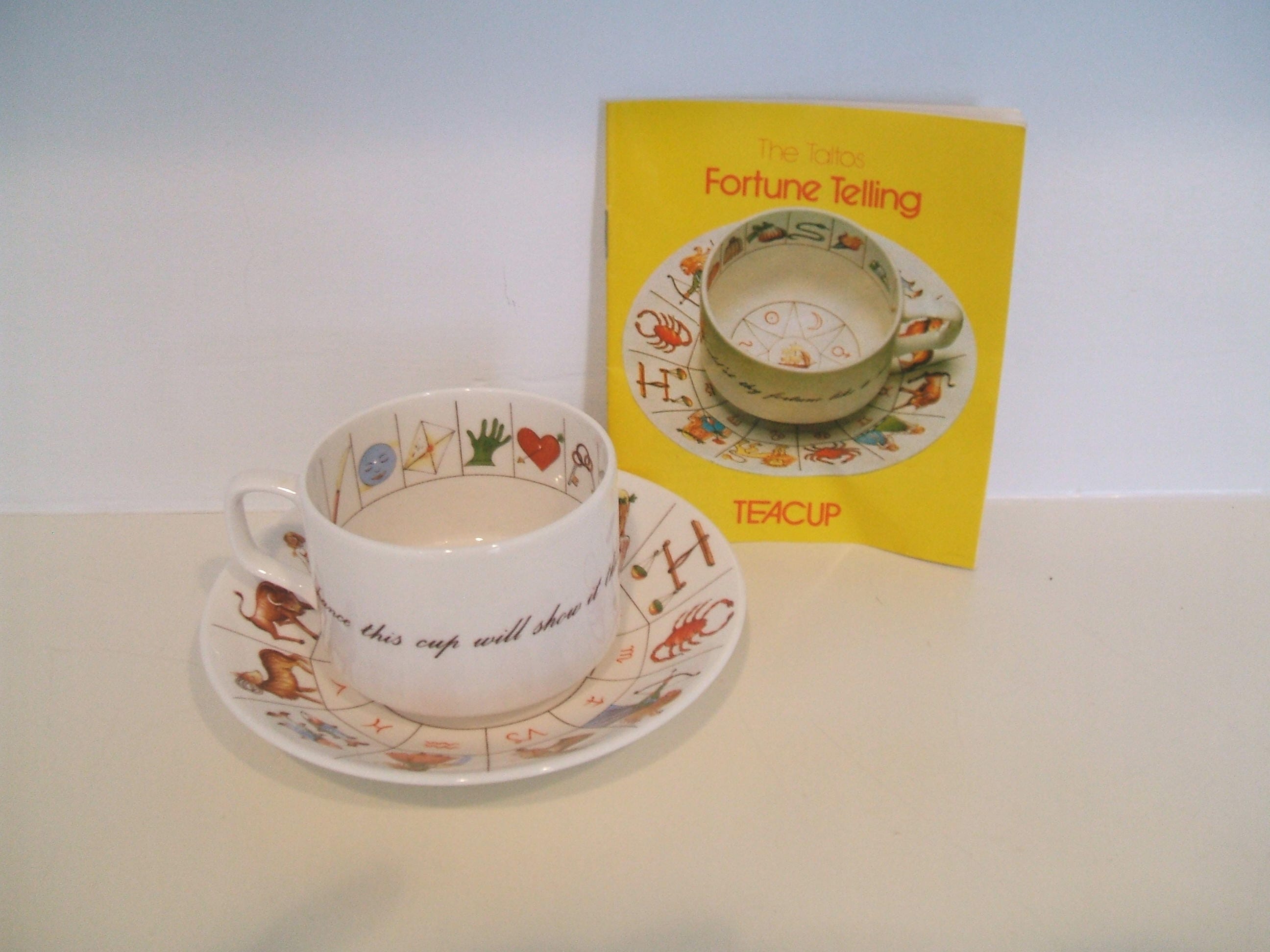 Vintage Fortune Telling Tea Cup and Saucer with Booklet Tea
