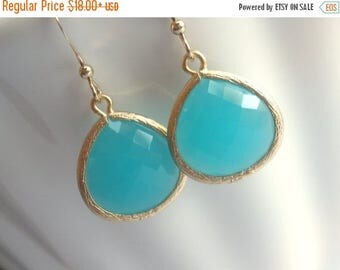 SALE Mint Earrings, Blue Earrings, Aqua Earrings, Aquamarine Gold Filled, Wedding, Bridesmaid Earrings, Bridal Earrings Jewelry, Bridesmaid