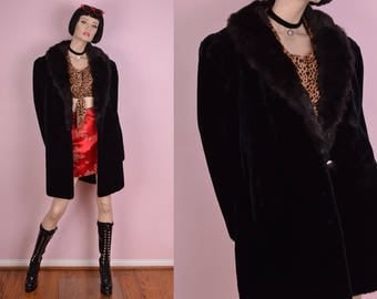 80s Faux Fur Coat/ XL/ 1980s/ Jacket