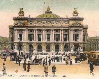 Paris Opera House Palais Garnier Antique French Postcard from Vintage Paper Attic