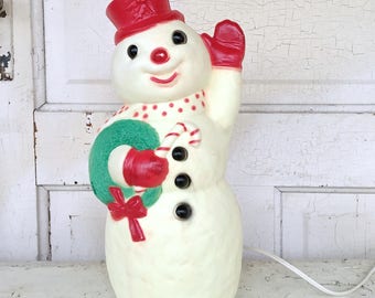 Vintage snowman blow mold | Etsy