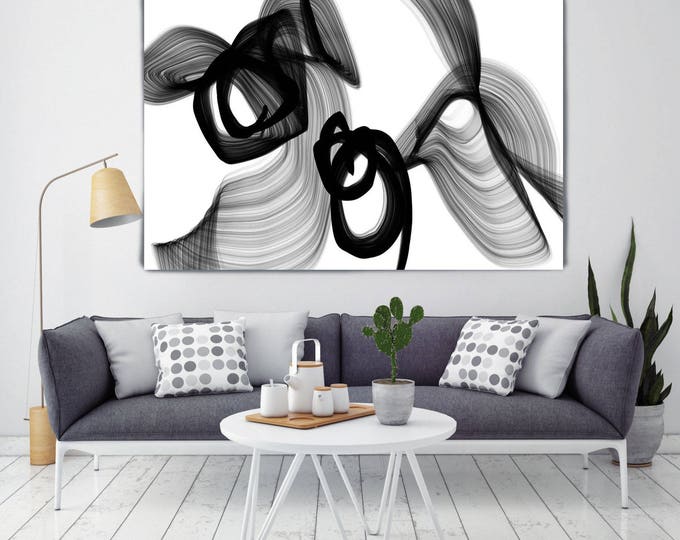 Abstract Expressionism in Black And White 27, Contemporary Abstract Wall Decor, Large Contemporary Canvas Art Print up to 72" by Irena Orlov