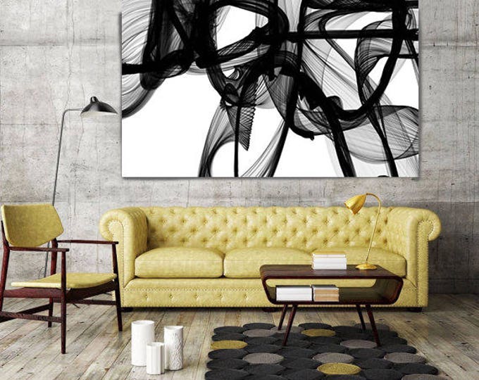 ORL-10322-10-44t The Invisible World-Movement15_14_06. Abstract Black and White, Contemporary Canvas Art Print up to 72" by Irena Orlov