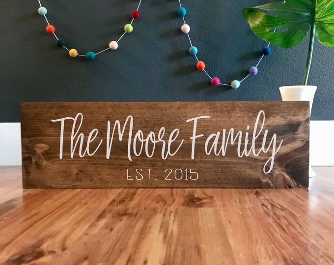 Family name sign. Last name established sign. Personalized Family sign. established sign. wedding sign. family name plaque. est sign