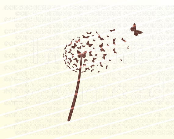 Download Dandelion Butterfly SVG File svg Cutting Template Vector