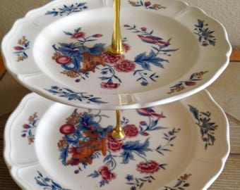 2 Tier Dessert Server Cake Cupcake Wedgwood Potpourri Plate Stand Weddings Tea Party Elegant Events Wedgewood