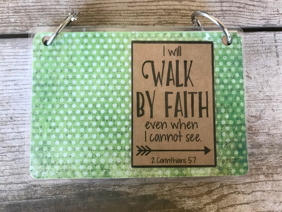 3x5 Index Card Binder with Custom Bible Verse Vintage Green