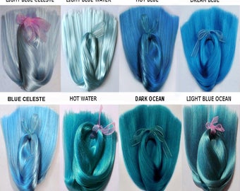 Doll Hair- 40 colors 16-18" -Bjd wig-Blythe-suri alpaca-mohair-custom Monster High-Minifee-Pullip-Msd-Barbie-Dollfie-straight long hair-weft
