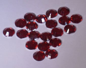 Paste rhinestone Red 6mm faceted round