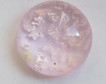 Round 1 x 16mm pink Dichroic Glass cabochon