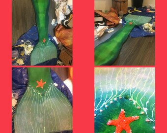 Hand Made Neoprene "Ariel" Mermaid Tail