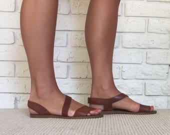 Women's Size 8 Brown Leather Hush Puppies Sandals