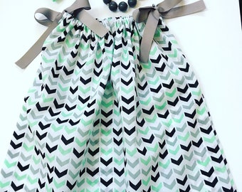 Girls Mint Green, Grey And Black Summer Dresses, Pillow Case Dresses For Toddlers, Girl's Summer Dresses, Girls Spring Dresses, Party Dress