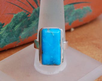 Turquoise Silver Ring size 7.5
