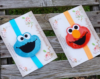 elmo Headband baby headband sesame street party favors baby girls hair accessories elmo hair clip cookie monster headband cookie monster bow