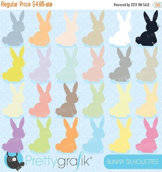 80% OFF SALE bunny rabbit clipart commercial use, vector graphics, digital clip art, digital images - CL508 Il_570xn